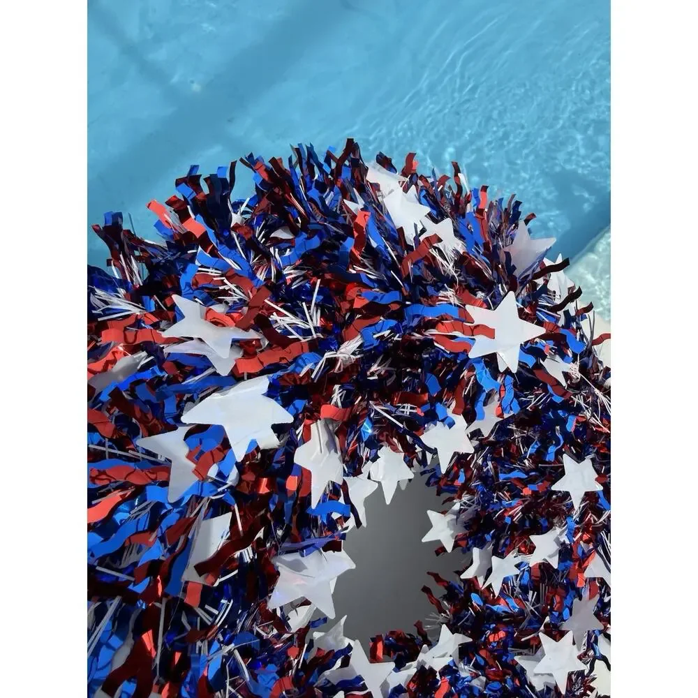 Stars & Stripes Tinsel Wreath 16